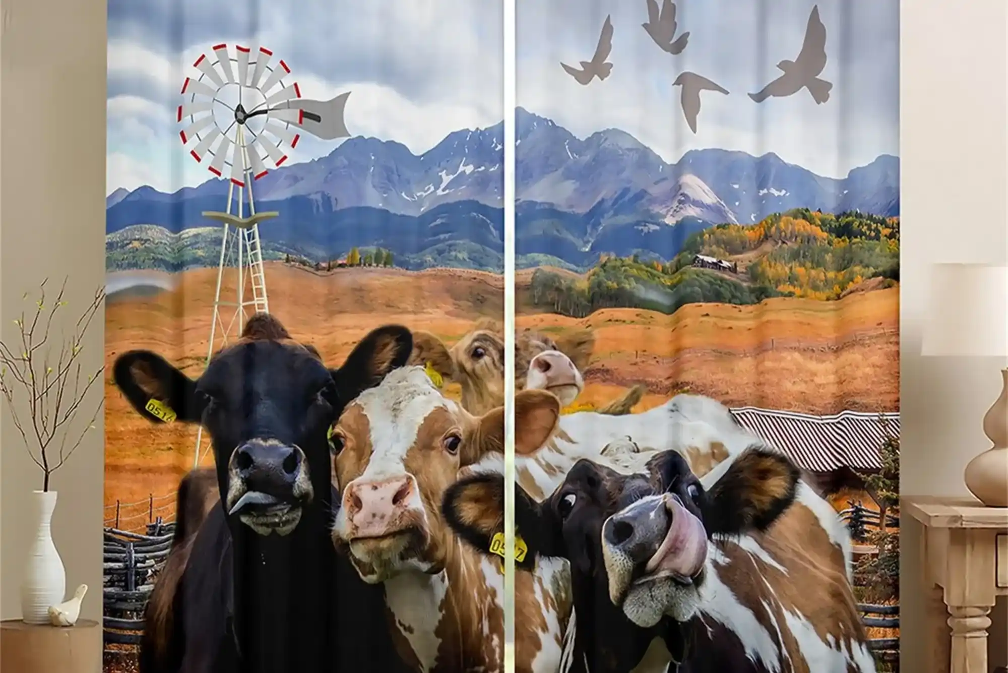 Cow Curtains for Your Kitchen